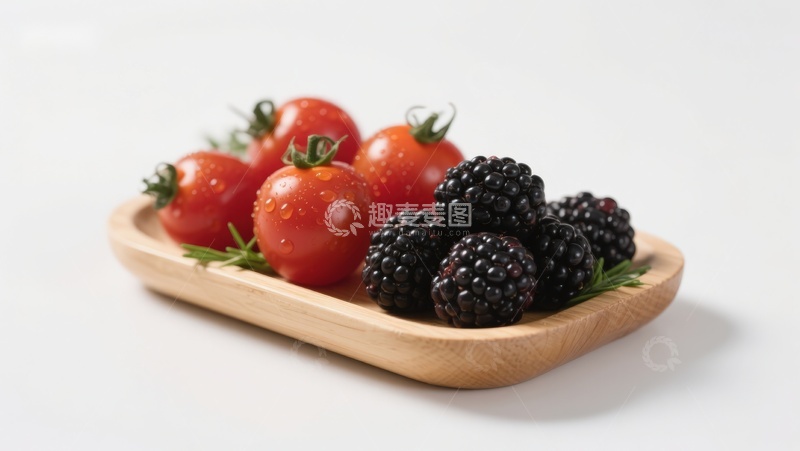 高清大图下载【趣麦麦图】樱桃番茄与黑莓的清新组合