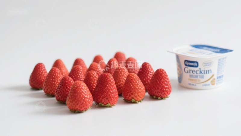 高清大图下载【趣麦麦图】草莓与酸奶的清新组合