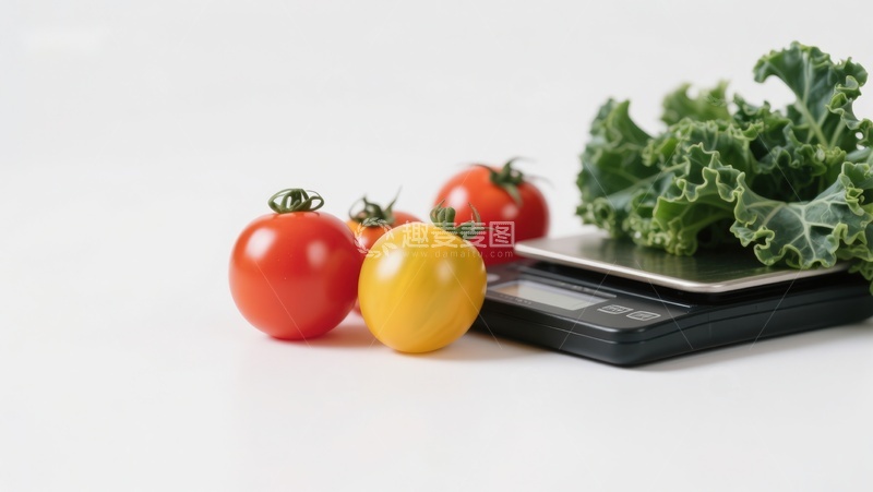 高清大图下载【趣麦麦图】新鲜蔬菜与电子秤
