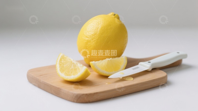 高清大图下载【趣麦麦图】切开的柠檬与刀具