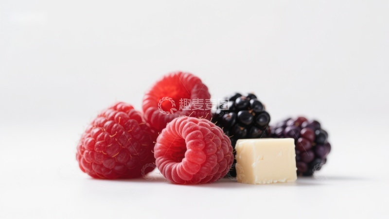 高清大图下载【趣麦麦图】新鲜莓果与奶酪方块