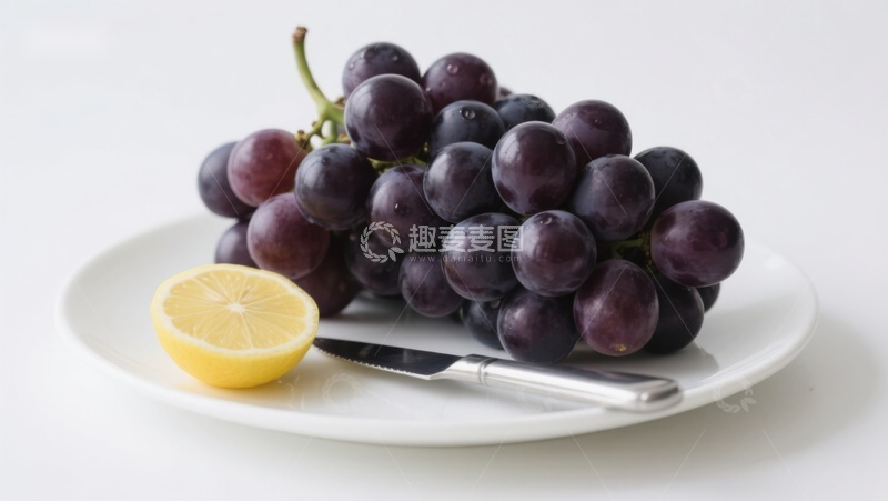 高清大图下载【趣麦麦图】葡萄与柠檬的清新组合