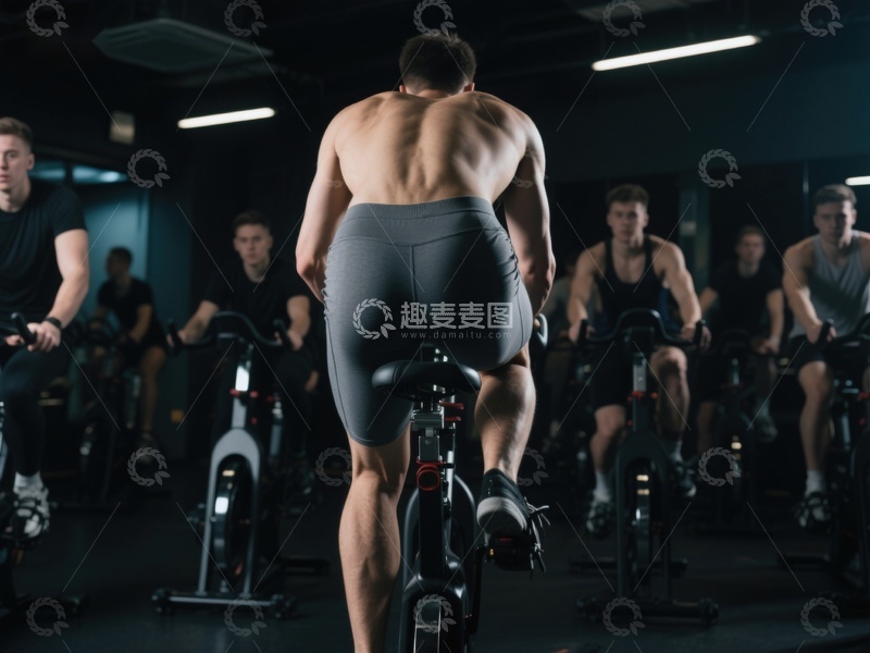 高清大图下载【趣麦麦图】室内健身自行车训练
