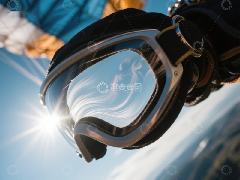 高清大图下载【趣麦麦图】高空跳伞者护目镜特写