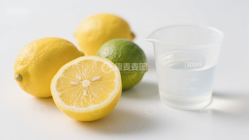 高清大图下载【趣麦麦图】柠檬与量杯的清新组合