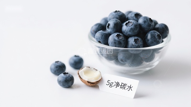蓝莓与净碳水标签的健康展示