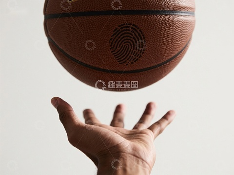 手托篮球，准备投篮瞬间