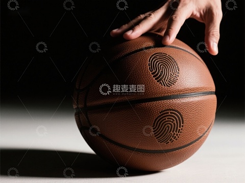 手触篮球，指纹印记清晰可见