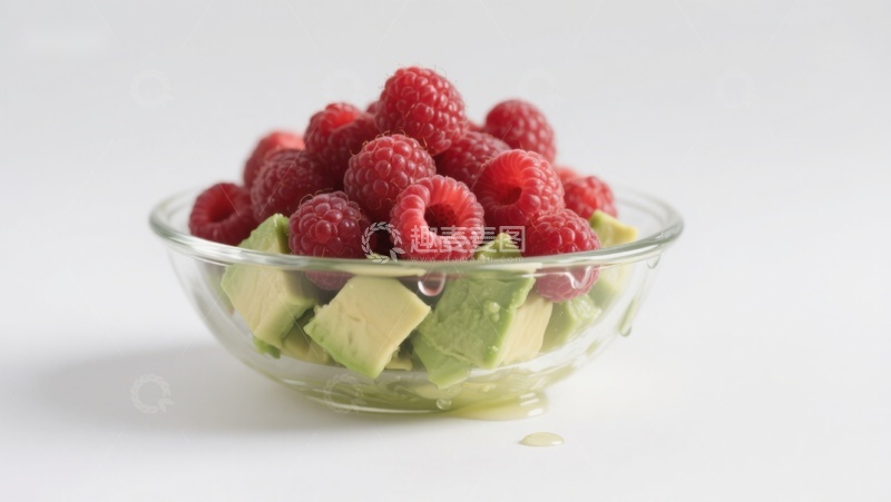 高清大图下载【趣麦麦图】碗中新鲜覆盆子与牛油果