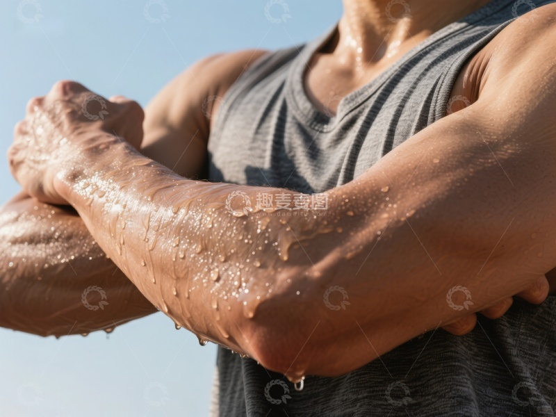 高清大图下载【趣麦麦图】汗水浸湿的肌肉手臂特写