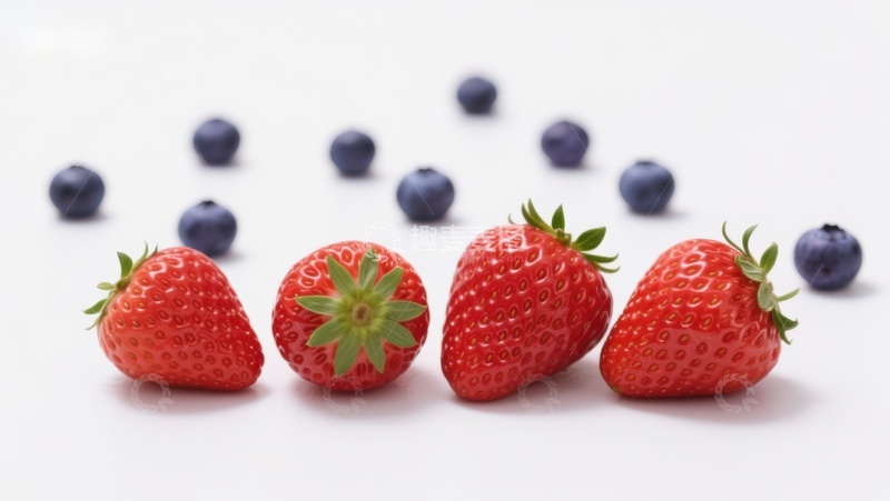 高清大图下载【趣麦麦图】草莓与蓝莓的清新排列