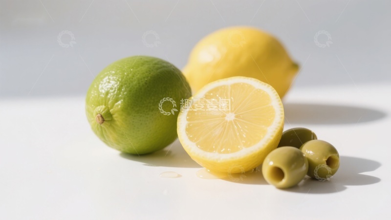 高清大图下载【趣麦麦图】柠檬青柠与橄榄的清新组合