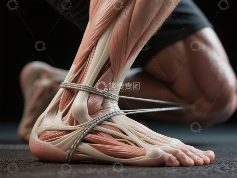 高清大图下载【趣麦麦图】脚部肌肉拉伸细节图
