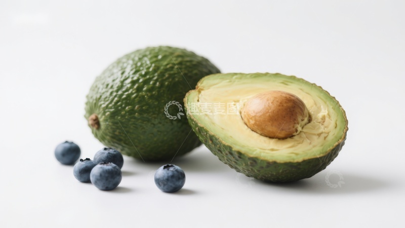高清大图下载【趣麦麦图】新鲜牛油果与蓝莓特写