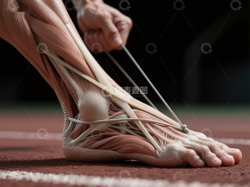 高清大图下载【趣麦麦图】脚部肌肉拉伸细节图