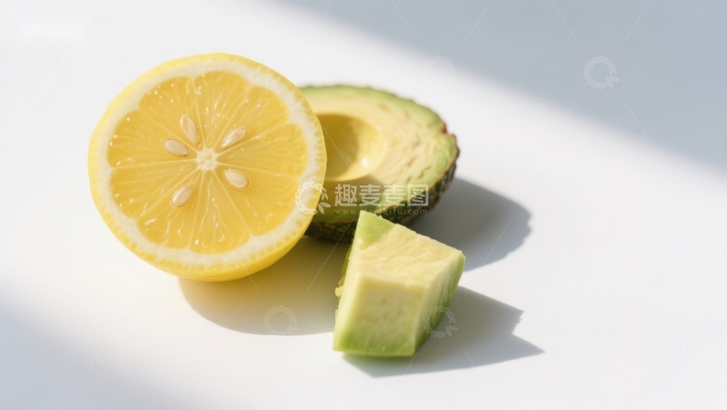 高清大图下载【趣麦麦图】柠檬与牛油果的清新组合