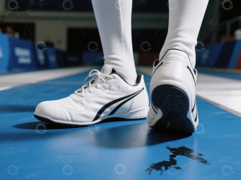 高清大图下载【趣麦麦图】运动员脚穿白色运动鞋准备比赛