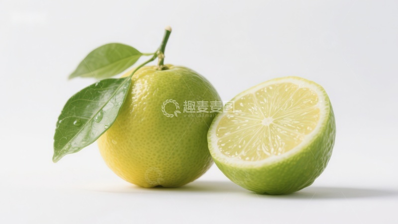 高清大图下载【趣麦麦图】新鲜青柠与切片展示