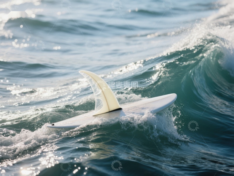 高清大图下载【趣麦麦图】冲浪板在海浪中漂浮
