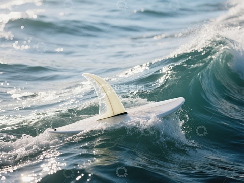 冲浪板在海浪中漂浮