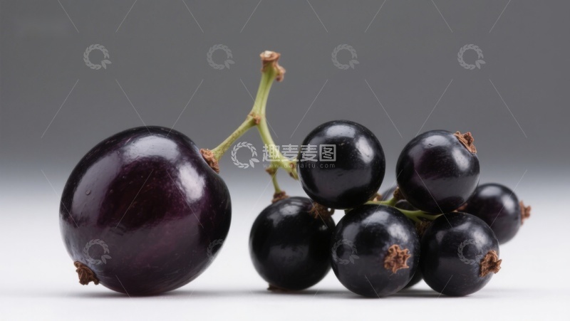 高清大图下载【趣麦麦图】新鲜黑加仑果实特写