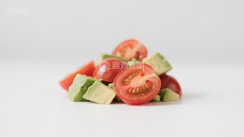高清大图下载【趣麦麦图】新鲜番茄与牛油果切片