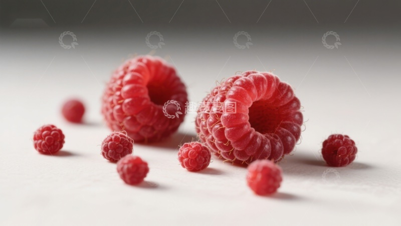 高清大图下载【趣麦麦图】新鲜覆盆子散落桌面