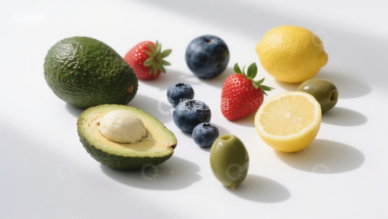 高清大图下载【趣麦麦图】新鲜水果与橄榄的静物组合