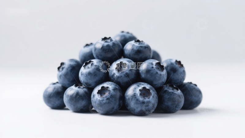 高清大图下载【趣麦麦图】新鲜蓝莓堆叠特写