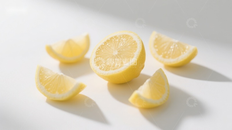 高清大图下载【趣麦麦图】新鲜柠檬切片，阳光下的自然美味