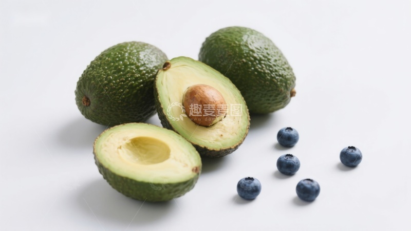 高清大图下载【趣麦麦图】新鲜牛油果与蓝莓的组合