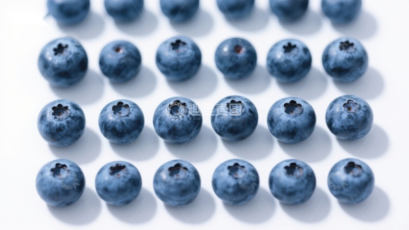 高清大图下载【趣麦麦图】整齐排列的蓝莓特写