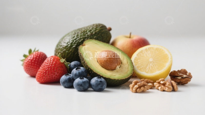 高清大图下载【趣麦麦图】新鲜水果与坚果组合