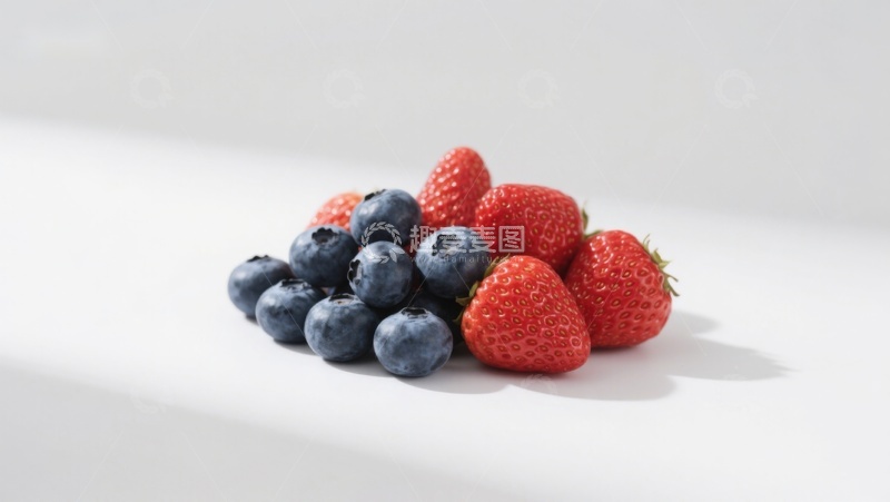 高清大图下载【趣麦麦图】新鲜草莓与蓝莓的组合