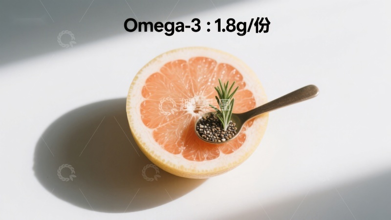 高清大图下载【趣麦麦图】富含Omega-3的柚子与亚麻籽