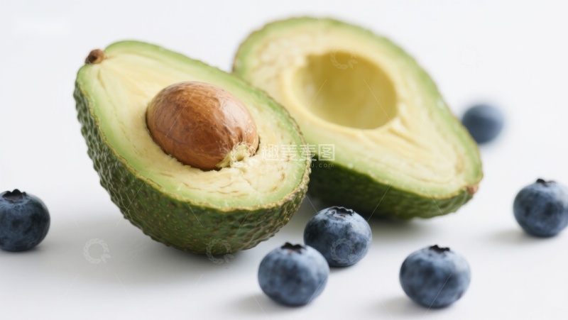 高清大图下载【趣麦麦图】新鲜牛油果与蓝莓的组合