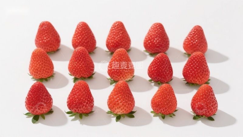 高清大图下载【趣麦麦图】整齐排列的鲜红草莓