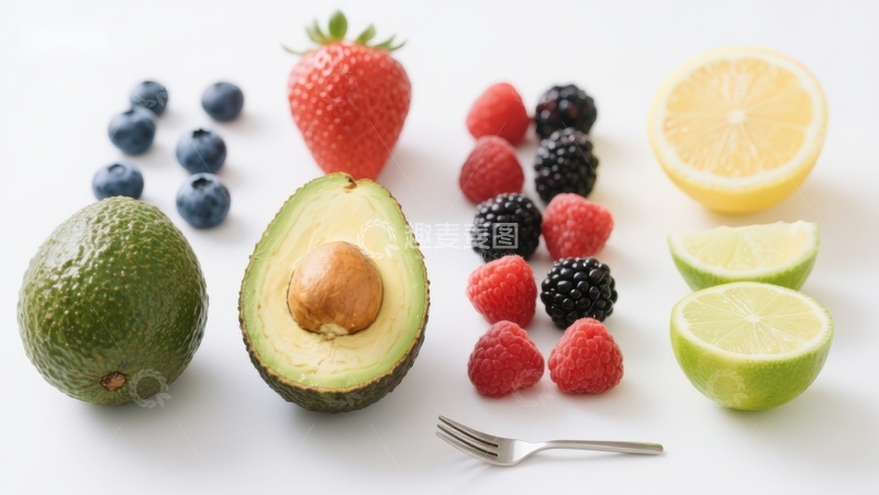 高清大图下载【趣麦麦图】新鲜水果拼盘，色彩缤纷