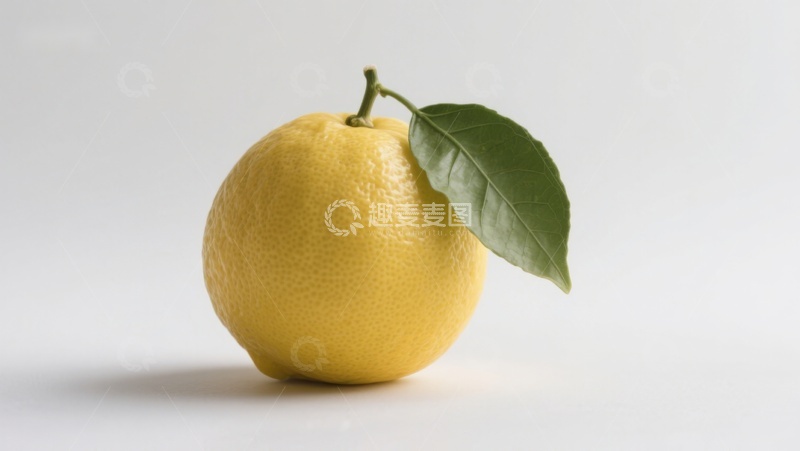 高清大图下载【趣麦麦图】新鲜柠檬带绿叶