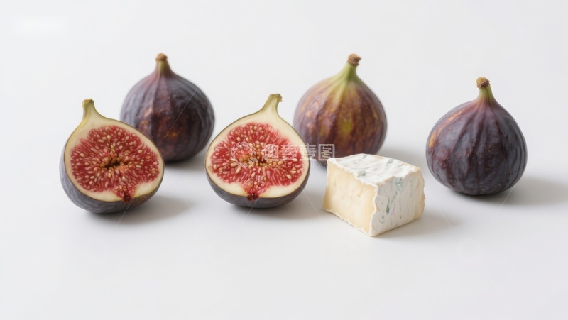 高清大图下载【趣麦麦图】无花果与奶酪的静物组合