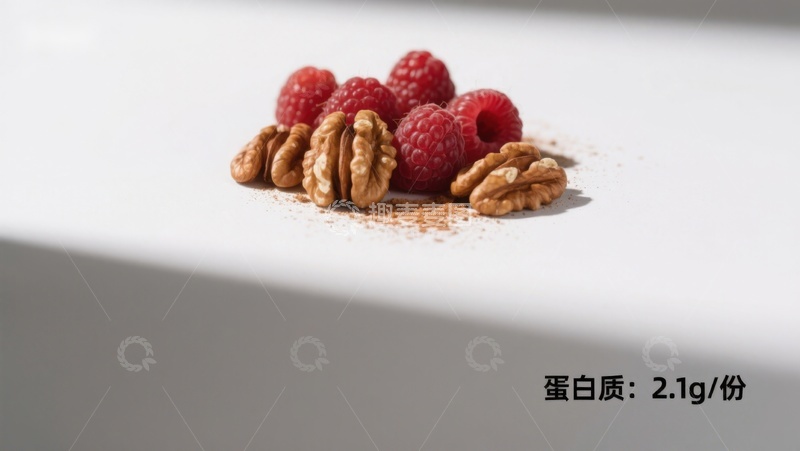 高清大图下载【趣麦麦图】核桃与覆盆子的健康搭配