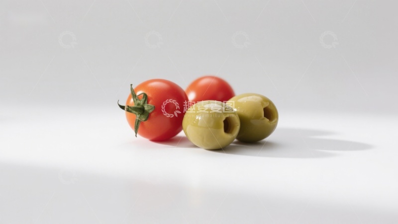 高清大图下载【趣麦麦图】樱桃番茄与青橄榄的静物组合