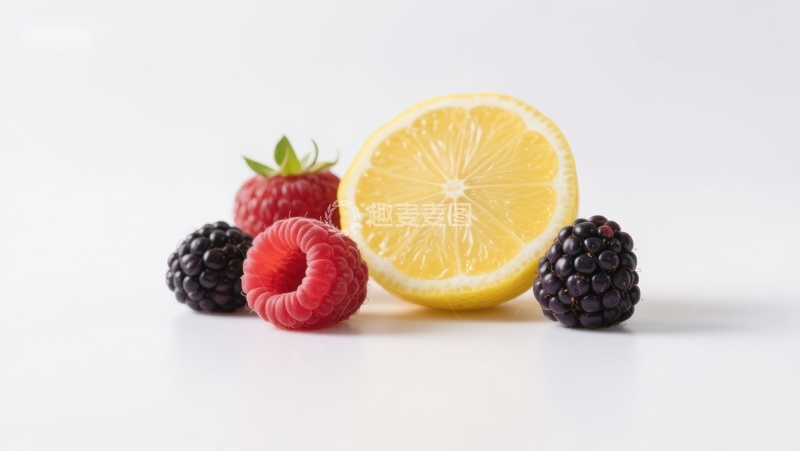 高清大图下载【趣麦麦图】柠檬与浆果的清新组合