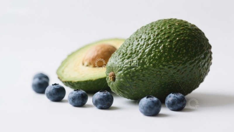 高清大图下载【趣麦麦图】新鲜牛油果与蓝莓的组合