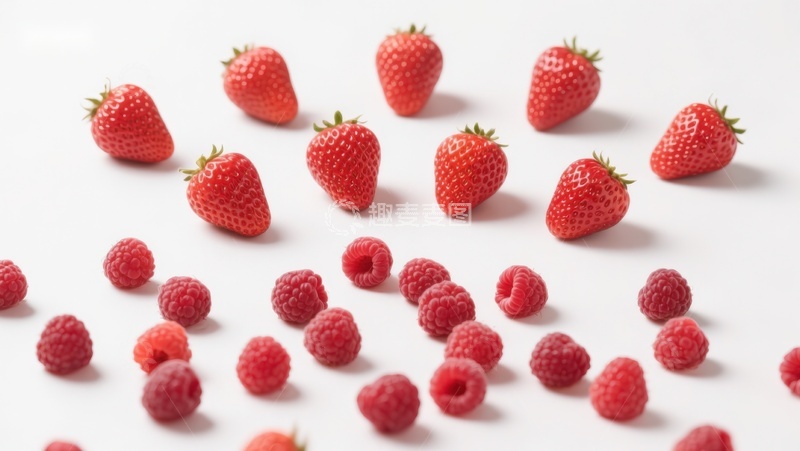 高清大图下载【趣麦麦图】草莓与覆盆子的清新排列