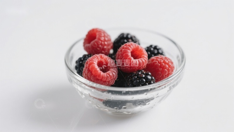 高清大图下载【趣麦麦图】透明碗中的新鲜浆果