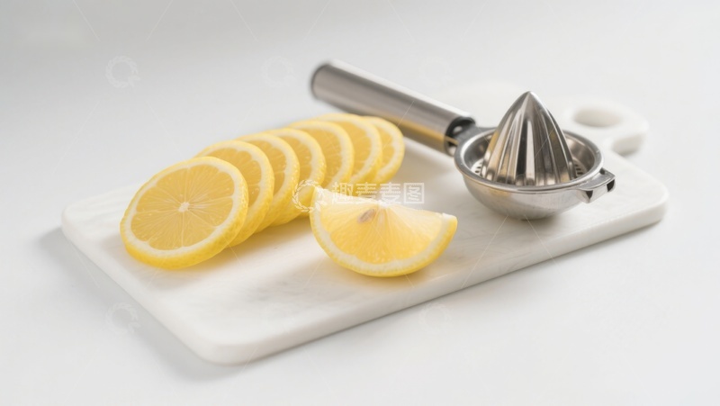 高清大图下载【趣麦麦图】柠檬切片与手动榨汁器