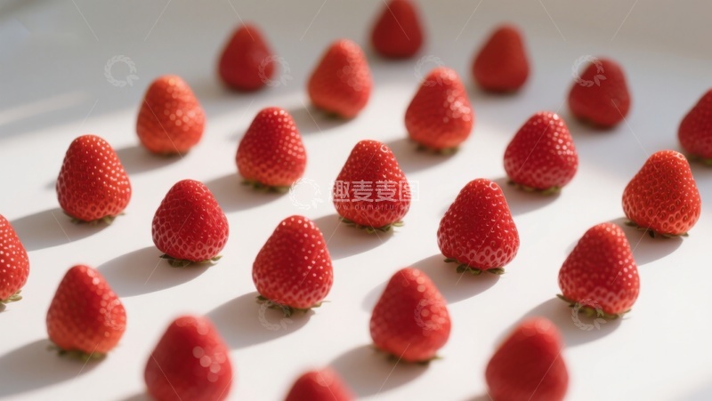高清大图下载【趣麦麦图】整齐排列的鲜红草莓
