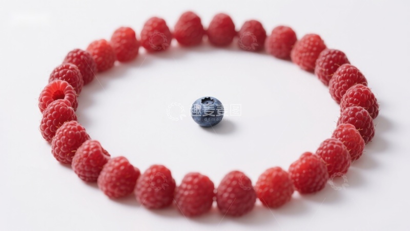 高清大图下载【趣麦麦图】一圈覆盆子环绕一颗蓝莓