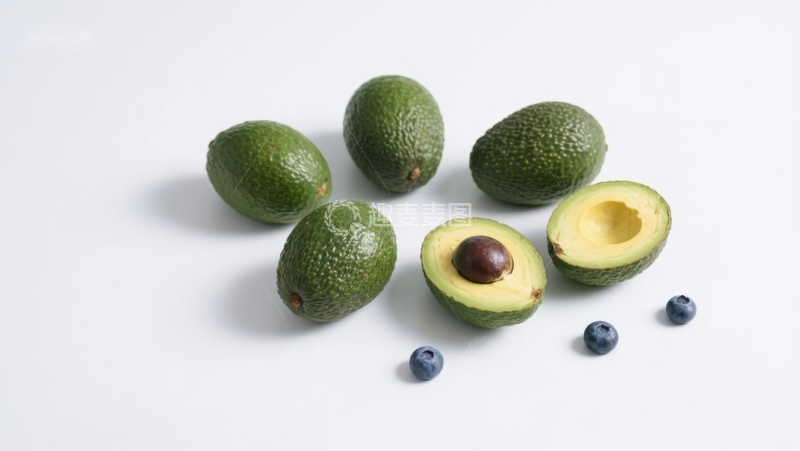 高清大图下载【趣麦麦图】新鲜牛油果与蓝莓的组合